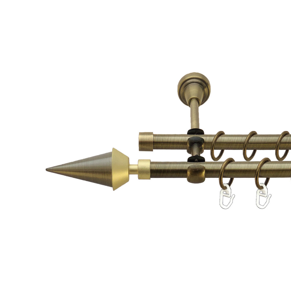 Карниз Orvit Спис металевий дворядний відкритий Антик 16\16 мм 300 см (7318643) Львів - фото 1