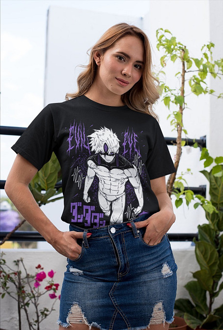 Футболка для хлопчика з аніме принтом Евіл Ейе Дандадан Евіл оверсайз (зріст від 165 до 180) Чорний AnimeJ0409m Дніпро - фото 3