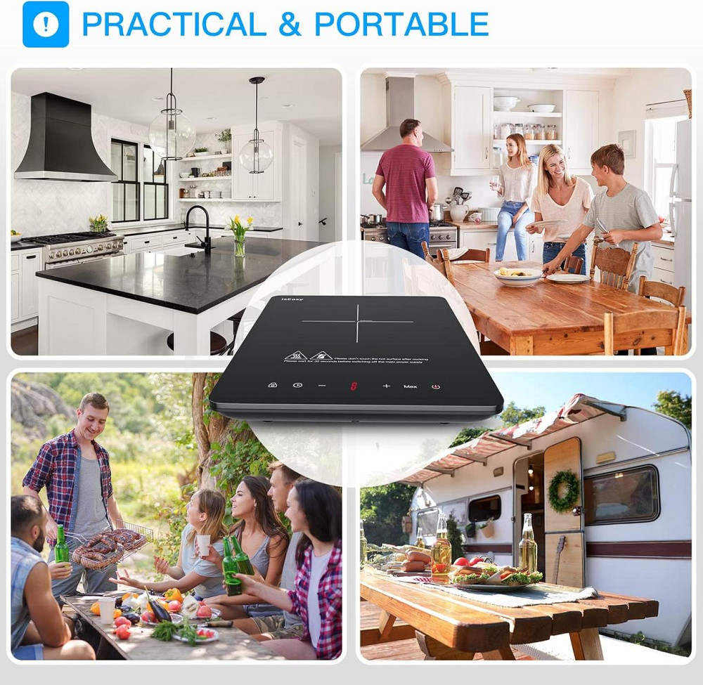 Индукционная плита IsEasy Hob 2100W Черная 9 уровней сенсорная LED портативная 1 конфорка Киев - изображение 8