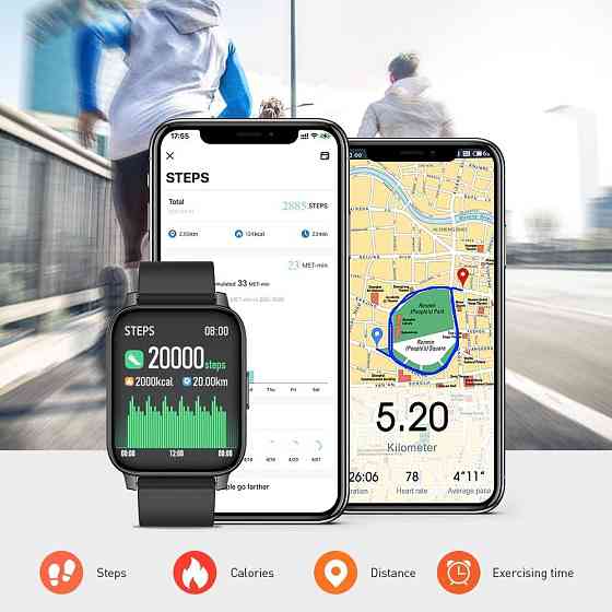 Умные часы Smart Watch Hero Smart Band 3 P36 IP67 Black из Германии Днепр