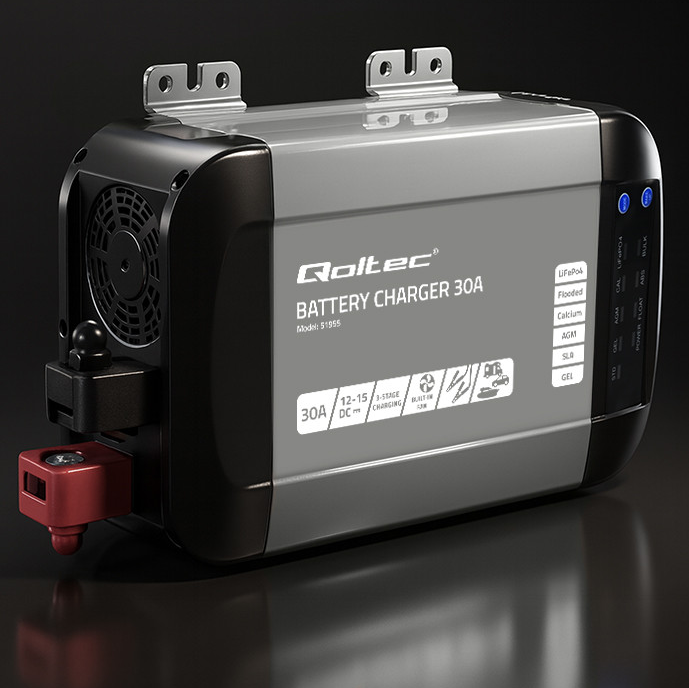 Зарядний пристрій для акумуляторів LiFePO4 AGM GEL SLA 30A 12V Qoltec (Польща) Київ - фото 8