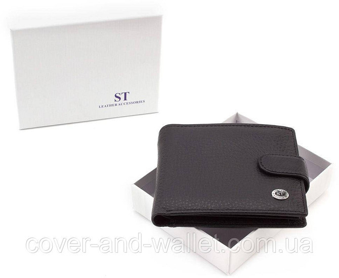 Кожаный мужской кошелек среднего размера ST Leather Киев - изображение 6