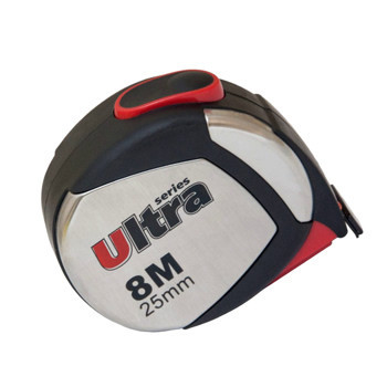 Рулетка 8м x 25мм магнит, обрезиненная, метал. вставки,стопор полотна Ultra Мукачево - изображение 2