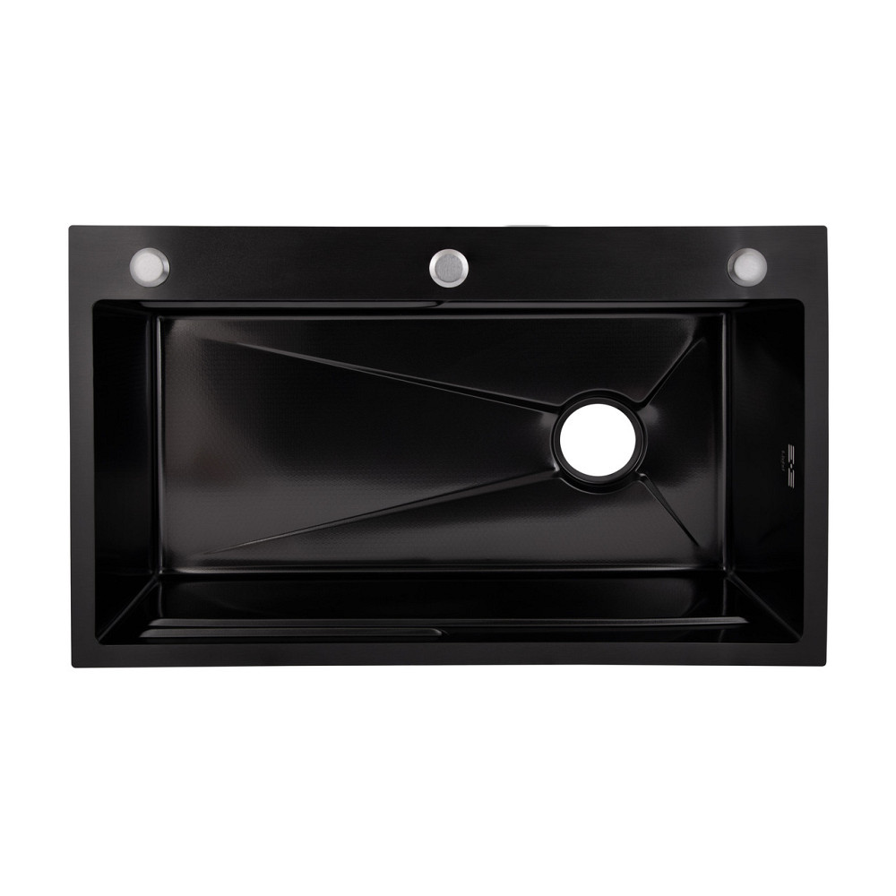 Lidz Handmade H7545B Мийка для кухні інтегрована Decor Black PVD Honeycomb 3,0/1,0 мм LDH7545BDECPVD48373 Київ - фото 14