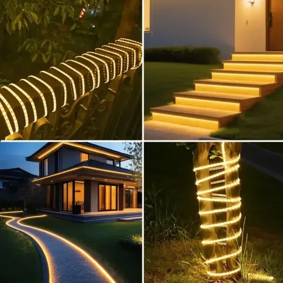 LED гирлянда с солнечной батареей 10 м (теплый белый свет) Коломия