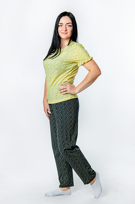 Домашний женский комплект, пижама, желтый, 100%хлопок Крохатушка одяг Киев - изображение 1