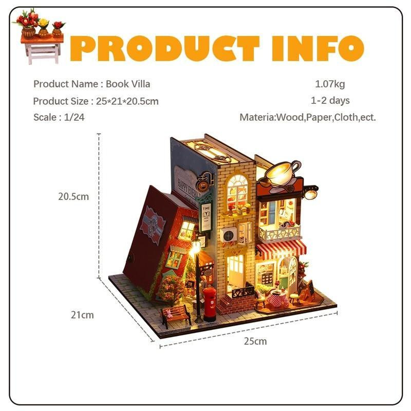 3D Румбокс DIY Coffee Slow Time House + Пылезащитный купол (ES007-B) Киев - изображение 6