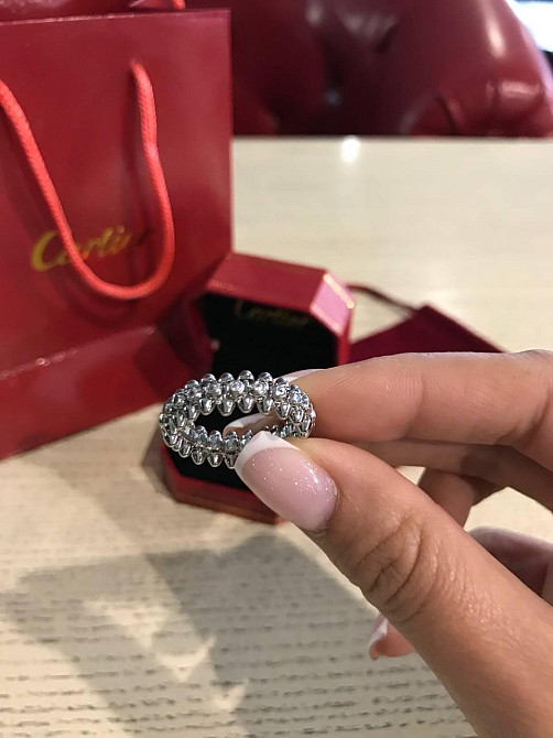 Cartier кольцо с зубчиками белое золото (покрытие) / Картье кольцо 
