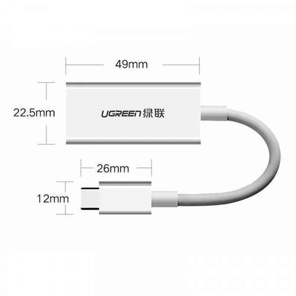 Перехідник USB-C to DisplayPort Adapter MM130 UGREEN Білий (40372) Киев - изображение 3