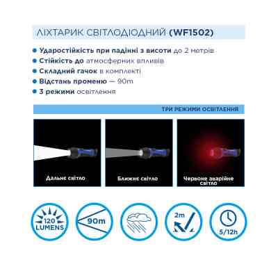 Ліхтар Westinghouse 3W LED WF1502 + 4 x AAA LR03 (WF1502-4LR03TB) Вінниця