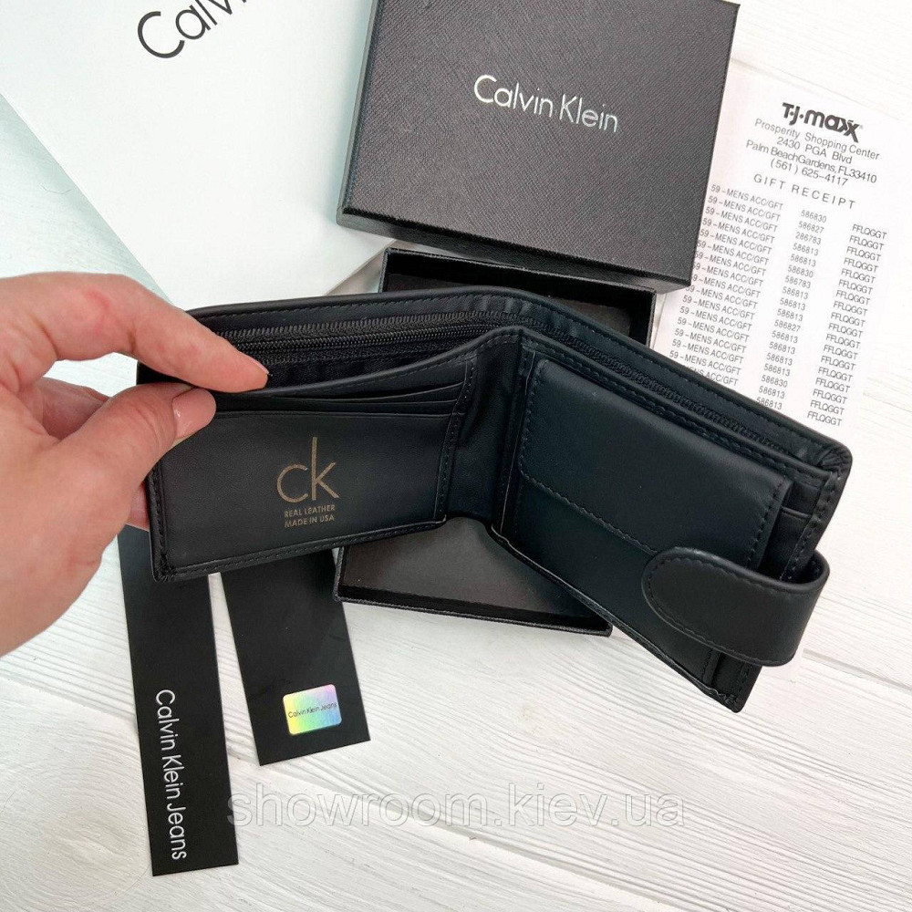 Чоловічий шкіряний гаманець Calvin Klein у подарунковому пакованні (8876-1) Київ - фото 9