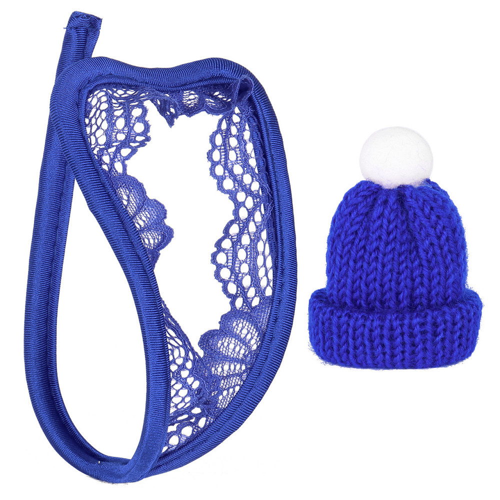 Мужские трусы без лямок с шапочкой эротические one size синий Киев - изображение 4