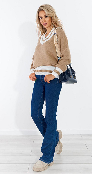 Светр з оздобленням у смужку (48-52) Київ - фото 4