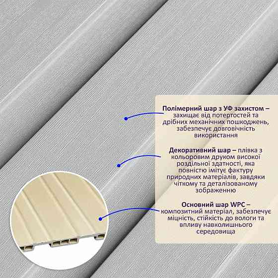 Рейка декоративная WPC стеновая 200х11х2900мм SW-00003012 Киев