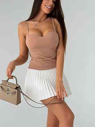 Женская эффектная майка пуш-ап с эффектом «утяжки» на бретелях креп дайвинг Беж, 42/44 Одесса