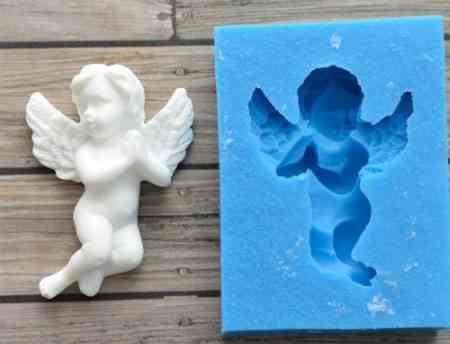 Силиконовый молд Ангел 35 на 50 мм серый Киев