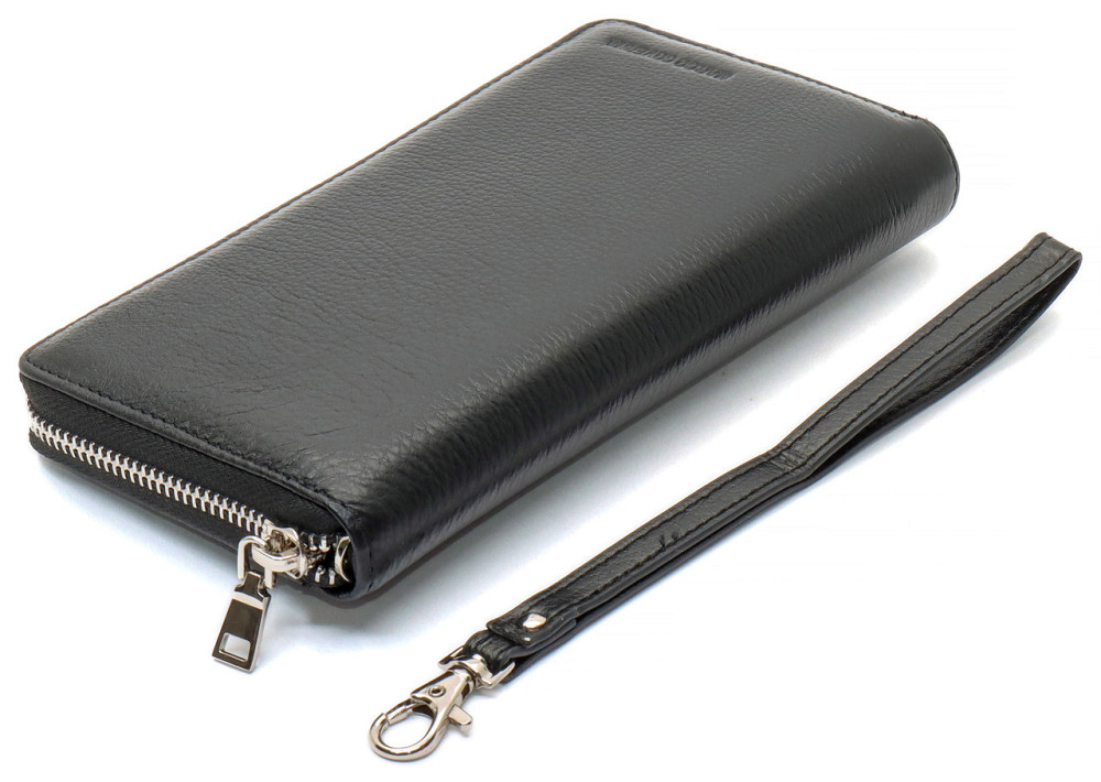Вместительный мужской клатч кошелек из натуральной кожи Marco Coverna Черный Киев - изображение 6