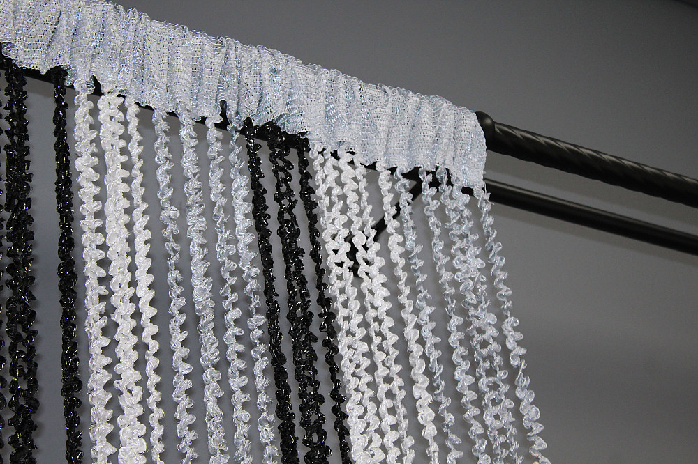 Шторы-нити спираль с люрексом Белый с серо-черным 300х300см 1 шт (61-020) Киев - изображение 8
