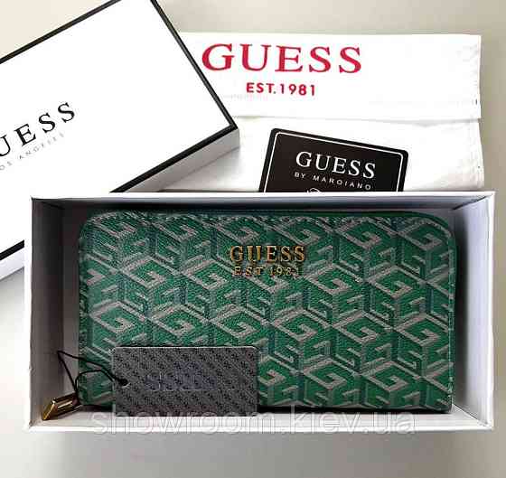 Женский кошелек на молнии Guess (7594) зеленый Киев