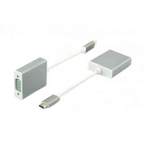 Перехідник USB3.1 Type-C --> VGA (F), білий (S0743) Київ