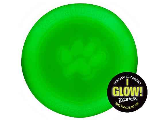 West Paw Zisc Flying Disc (Вест Пав Зиск) игрушка для собак фрисби Маленький - 17 см., Светящийся белый Запорожье