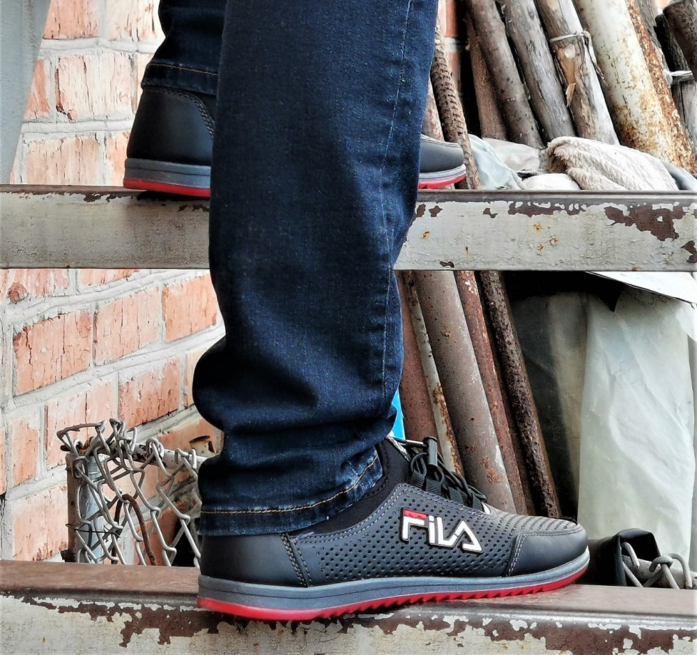 Мужские Мокасины Кроссовки FILA Черные с Перфорацией Туфли (размеры: 40,41,42,43,45) Видео Обзор - 17-2 Днепр - изображение 2