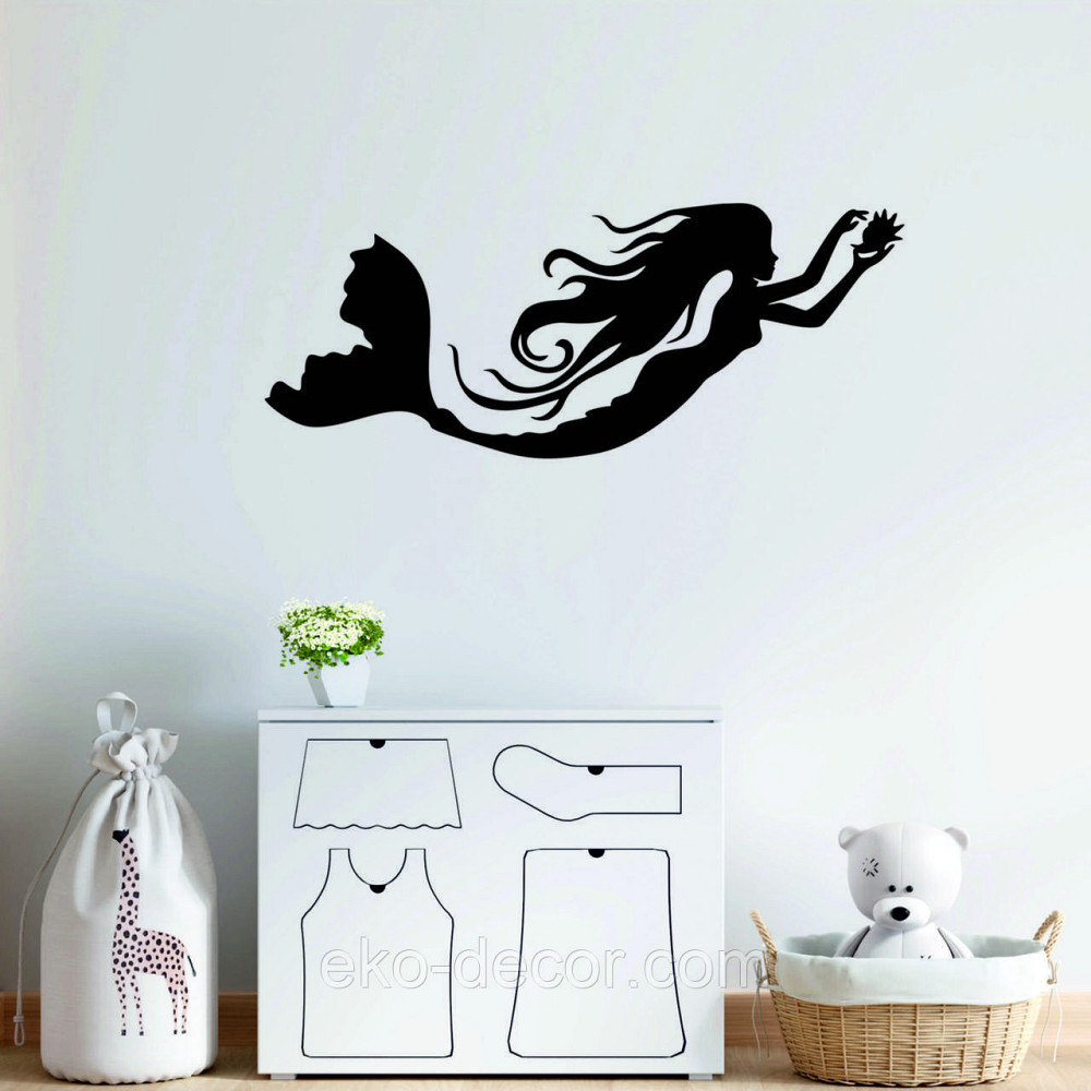 Декоративне настінне 3D Панно «Русалонька» Декор на стіну з об'ємом Київ - фото 1