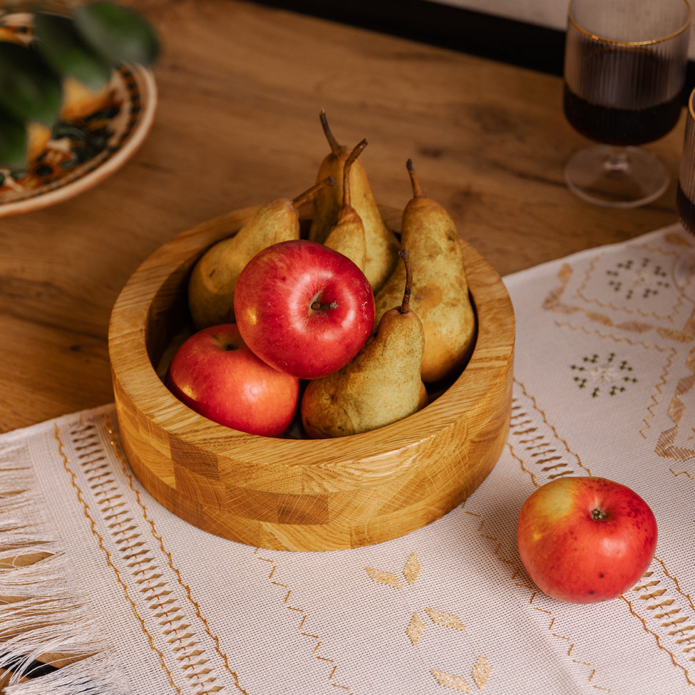 Дерев'яна миска для подачі 27 см глибока з дуба B1W270226 Київ - фото 4