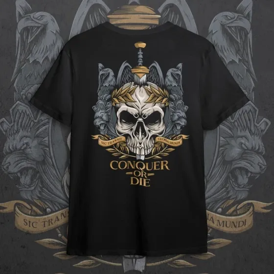 Футболка чоловіча з  принтом Conquer or Die Розмір 48 Дніпро