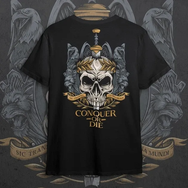 Футболка чоловіча з  принтом Conquer or Die Розмір 48 Дніпро - фото 1