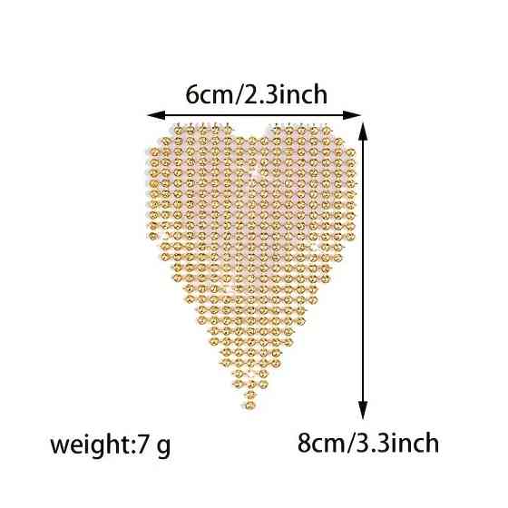 Наклейки на груди сердечка 6 на 8 см золотистий Київ