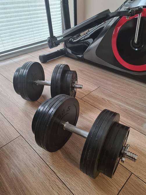 Гантель обгумована набірна Одна на 21 кг Гантелі, гирі, штанги та диски металеві Київ - фото 10