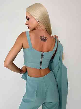 Костюм-трійка з топом "Vanity" оптом I Розпродаж моделі Фісташковий, 44 Київ