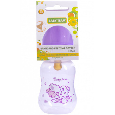 Пляшечка для годування Baby Team з латексною соскою Овечка, 125 мл (1300_овечка) Вінниця - фото 3