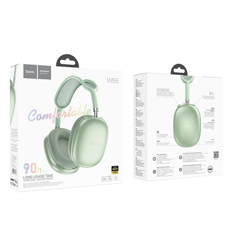 Бездротові накладні навушники HOCO W55 Pleasing BT headphones Green Киев - изображение 6