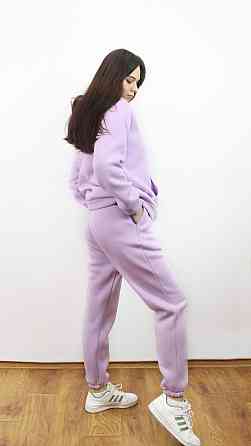 Костюм женский теплый спортивный на флисе кофта на змейке Сиреневый 46/48 Харьков