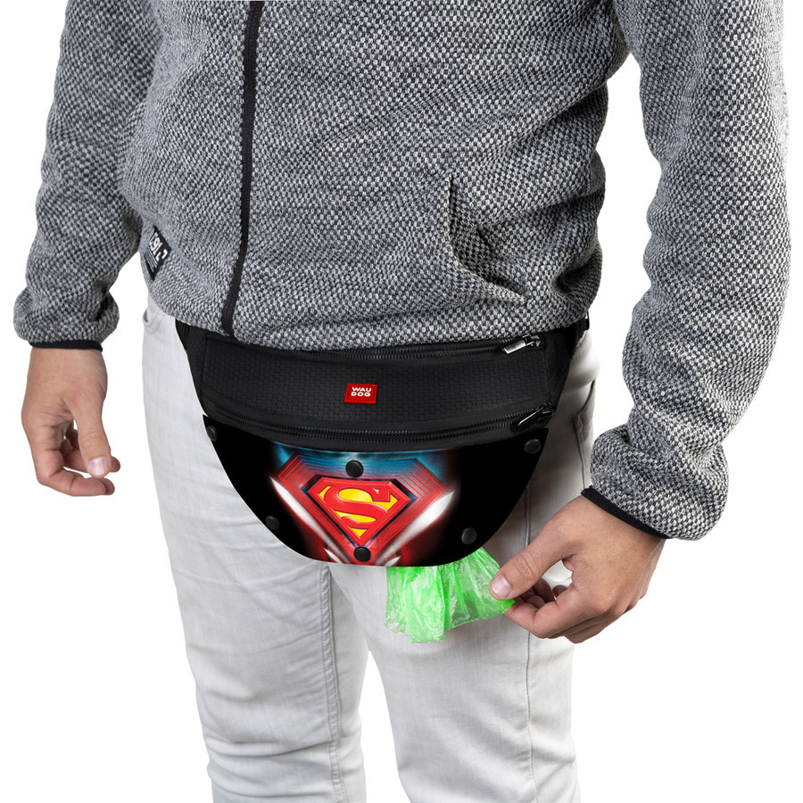 Поясна сумка-бананка WAUDOG Family для корму та аксесуарів, малюнок "Супермен 1", розмір 33*17*10 см Вінниця - фото 4