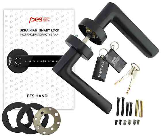PES Hand black розумний біометричний замок для дверей Київ
