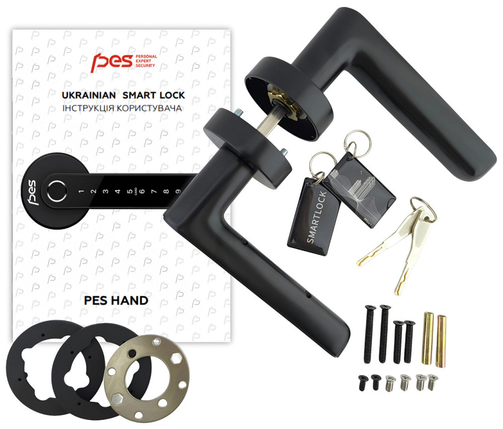 PES Hand black умный биометрический замок для дверей Киев - изображение 2