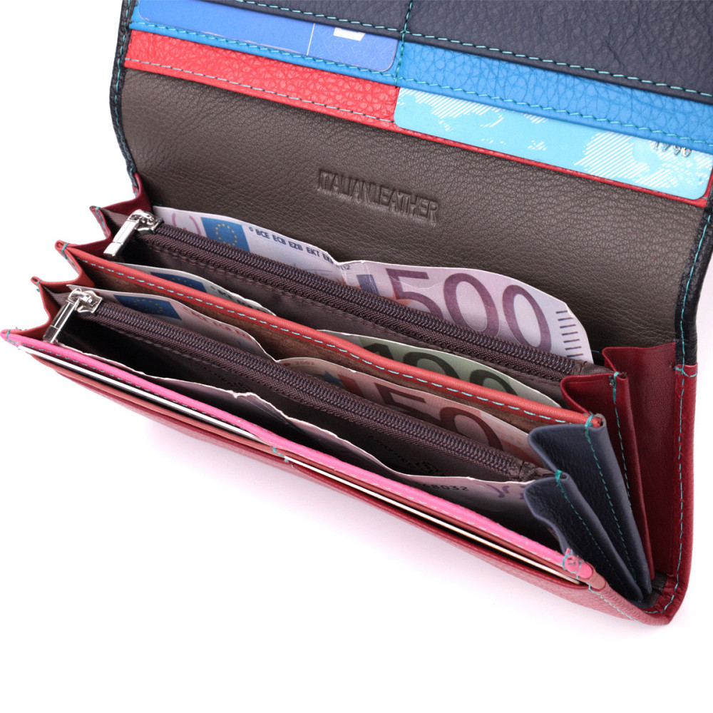 Вместительный кошелек для прекрасных женщин из натуральной кожи Разноцветный (ST Leather) Киев - изображение 10