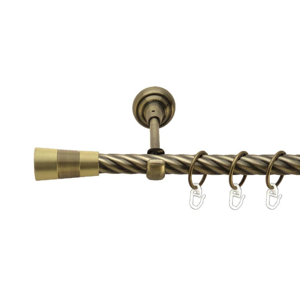 Карниз Orvit Валео металевий однорядний відкритий скручена труба кільце металеве Антик 19 мм 300 см (00-00022010) Львів - фото 1