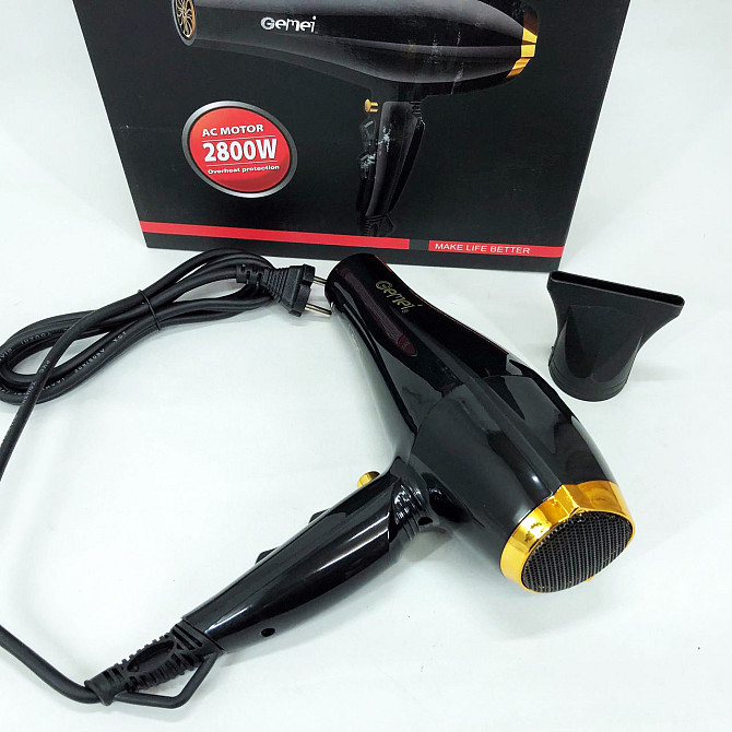 Фен для жорсткого волосся Gemei GM 1765 2800 Вт, Зручний фен для TY-236 укладання волосся Київ - фото 9
