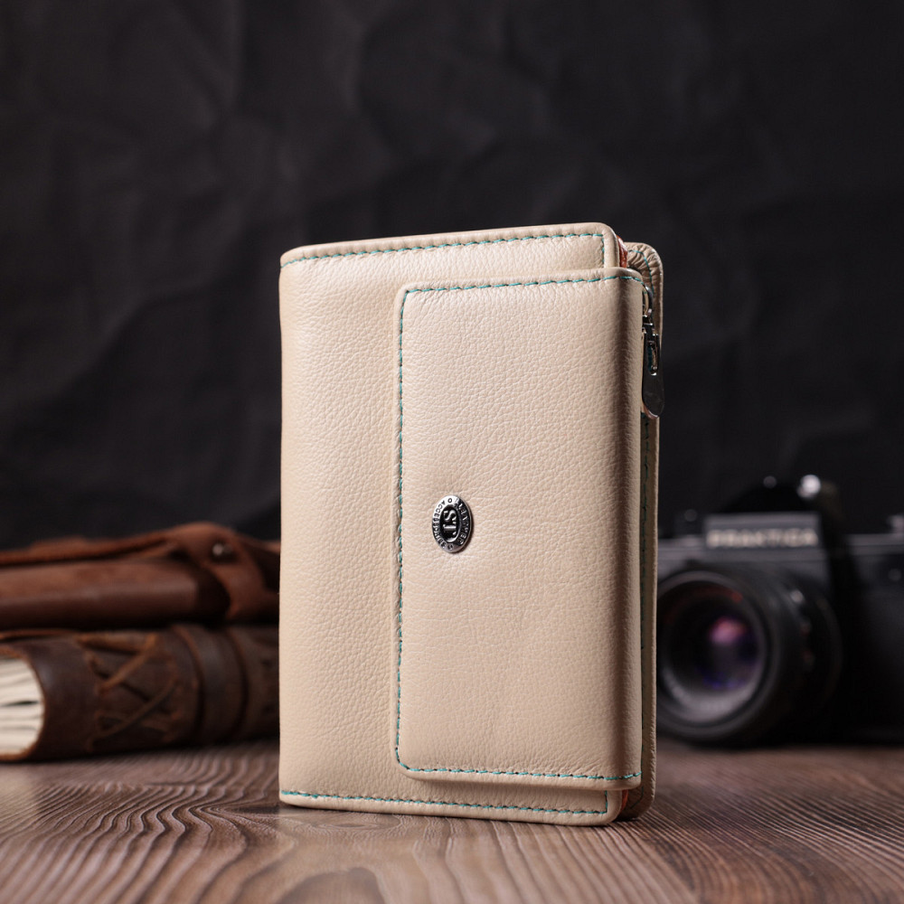Вместительный кошелек для женщин из натуральной кожи ST Leather 22500 Белый Киев - изображение 3