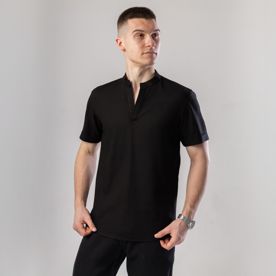 Мужская черная рубашка с коротким рукавом Pobedov Misto Киев