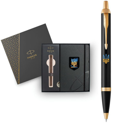 Ручка кулькова Parker IM 17 UKRAINE Black GT BP Палаючий Тризуб + блокнот Parker + подар.упаковка GIFT24 (22032b24_T1170u) Вінниця - фото 5