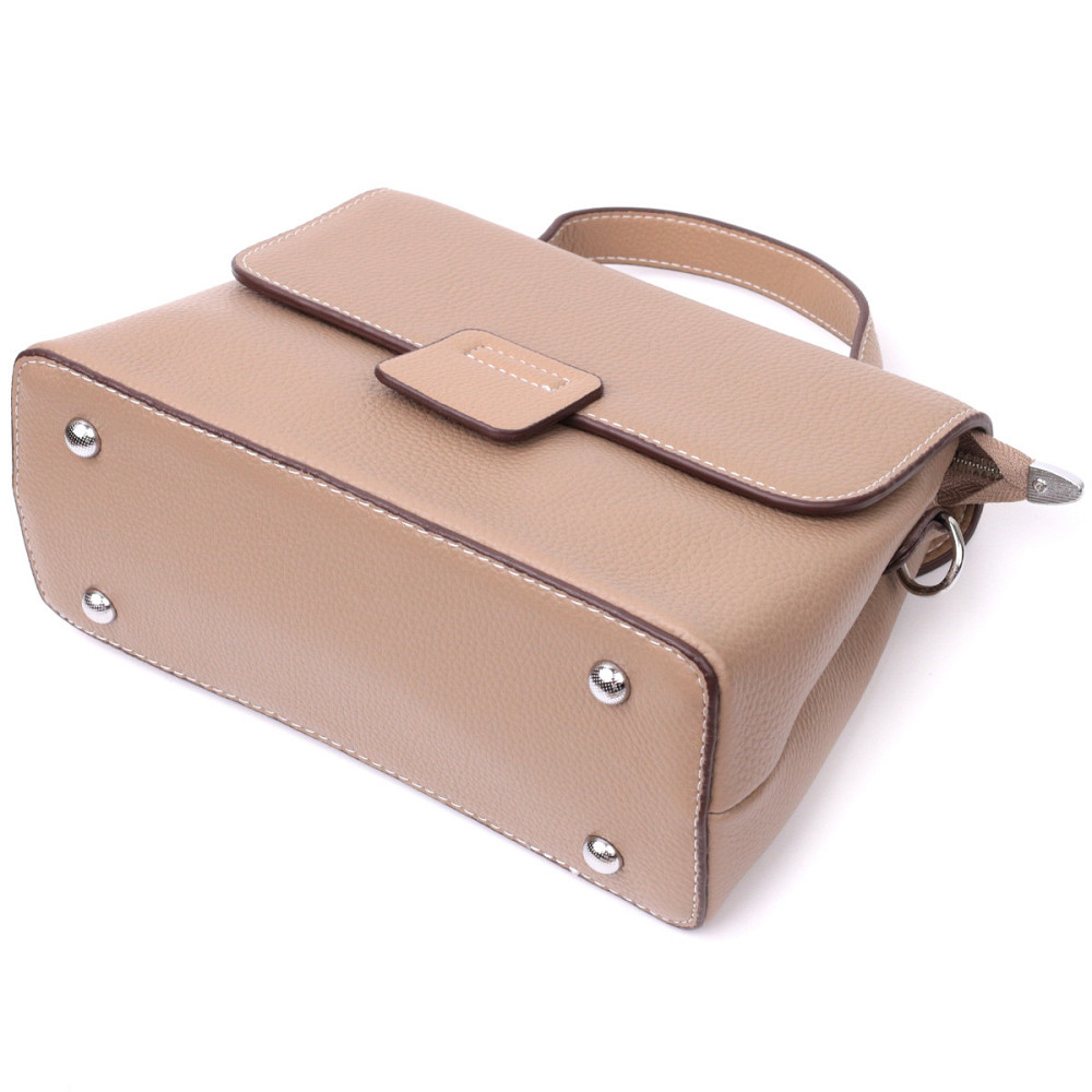 Женская сумка сэтчел из натуральной кожи Vintage 22292 Бежевая Киев - изображение 3