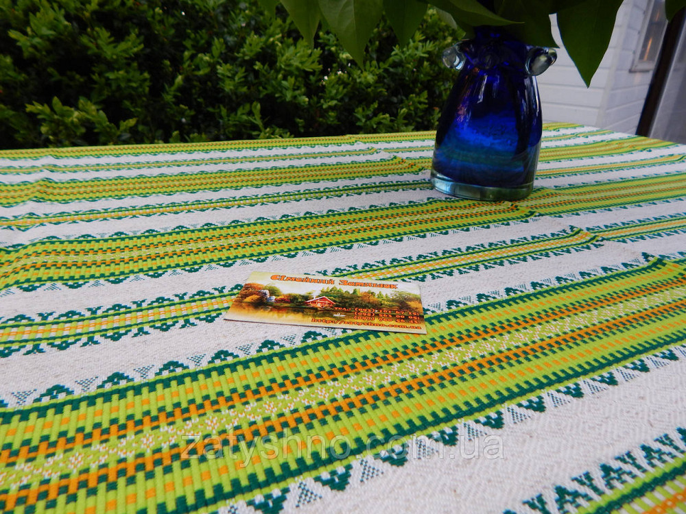 Скатертина вишита салатова в ресторан Київ - фото 1