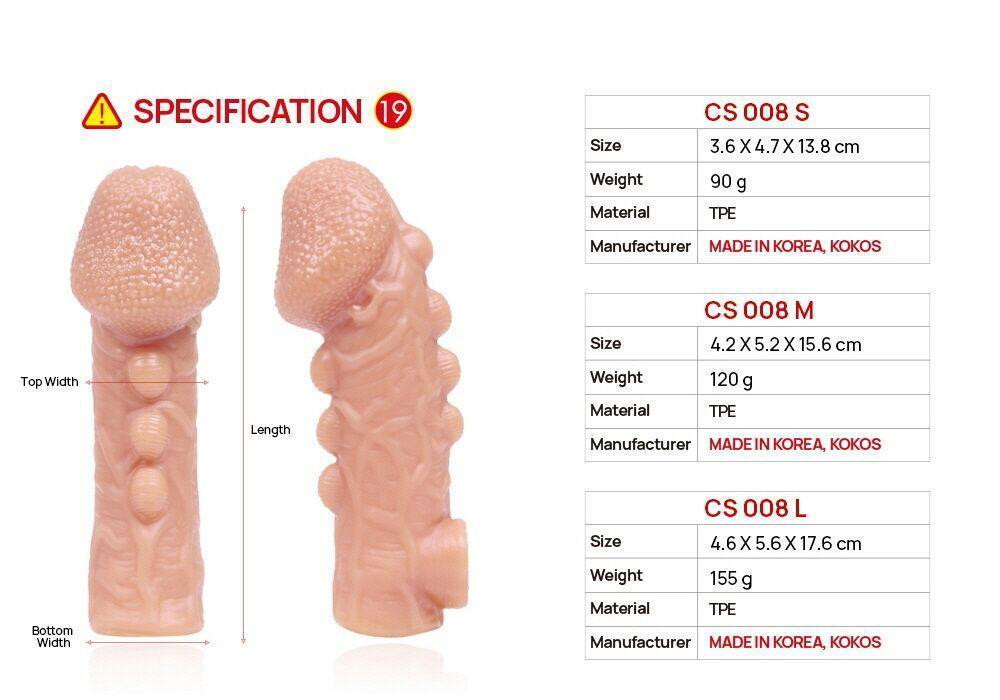Насадка на член Kokos Cock Sleeve CS 008 M Sex Aura Київ - фото 8