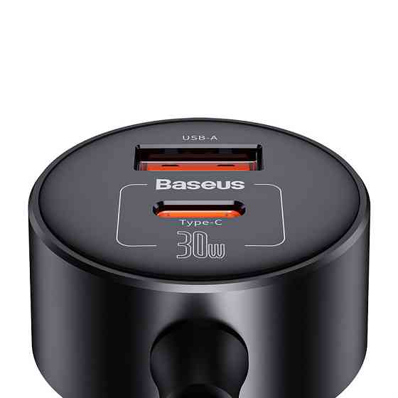 Автомобільний зарядний пристрій Baseus High Efficiency Pro 1-for-2 Car Cigarette Lighter 30W Cosmic Black Киев