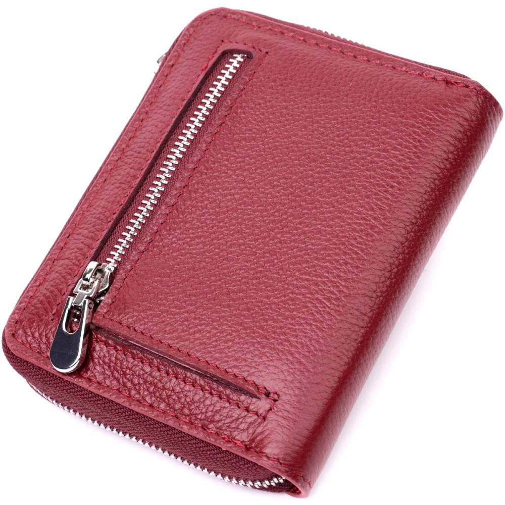 Жіночий шкіряний гаманець на блискавці, бордовий (ST Leather) Київ - фото 12